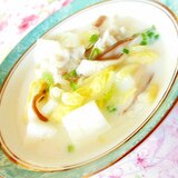 ウェイパーｄｅ❤椎茸と焼売と白菜のミルクスープ❤